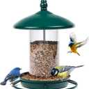Bird Feeders for Outdoors - Metal Roof Chew Proof, 360 Feeding Perch - Wild Bird Feeders for Garden Yard. Green