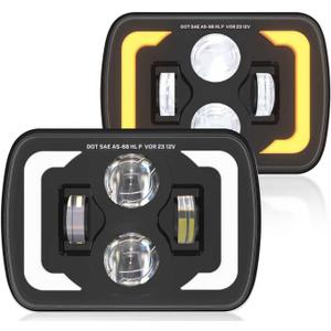 H6054 Led Headlights, 2025 DOT 5x7 Headlights, 7x6 Led Headlight High Lumens Anti-glare DRL Turn Signal Hi/Low Led Sealed Beam for Jeep Cherokee XJ Wrangler YJ Ford Chevy GMC Toyota Nissan Dodge etc
