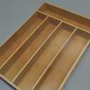 Silverware Organizer Kitchen Drawer Organizer Utensil Organizer Bamboo Silverware Holder Cutlery Organizer in Drawer Flatware Organizer Tray(5 slots, Natural