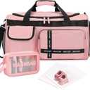 MAXTOP Gym Bag for Women Men Travel Duffle Bag Large Capacity Carry On Weekender Overnight Bag With Shoe Compartment Gym Tote Dry Wet Separation Duffel Bag for Travel (Pink Set)
