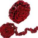 4 Rolls Plaid Christmas Tree Garland Rustic Christmas Tree Ribbon Buffalo Plaid Ribbon Burlap Garland for Xmas Holiday Crafts Decoration, 39.3 Feet (Red / Black)