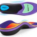 Professional Medium Arch Support Shoe Inserts, Over 230+ lbs Plantar Fasciitis Insoles for Women and Men, Flat Feet Orthotics Insert Athletic Shoe Insole (Purple, XL)