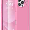 Magnetic for iPhone 16 Pro Case, Compatible with MagSafe, Liquid Silicone Phone Cover with Screen Protector & Camera Protector, Soft Anti-Scratch Microfiber Lining Inside 6.3", Tender Pink