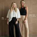 Zylioo White Linen Palazzo Pants for Tall Ladies 6Ft Height, High Waisted Long Casual Trousers, 2XL