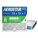 Aerostar 20x20x1 MERV 8 - 4 Count - High Efficiency Pleated HVAC, Furnace & Air Conditioner Filters - Removes Dust, Lint, Mold & Allergy-Causing Pollen