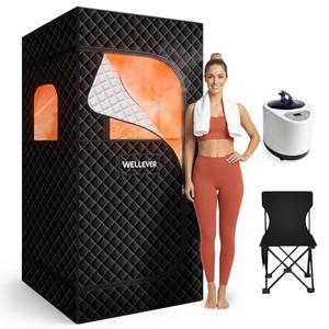 Portable Sauna Box for Home, Personal Sauna Tent for Relaxation, Indoor Steam Sauna Room with 2.5L/1000W Steamer, Easy Setup Quick Heat-Up Foldable Sauna in Garage/Kitchen, 2.6’ x 2.6’ x 5.9’
