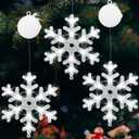 GAOJIETXD1 3 PCS Christmas Window Lights, Snowflake Hanging Lights with Timer Flashing Modes, Indoor Outdoor Xmas Decor for Home Party