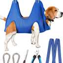 Pet Dog Grooming Hammock Harness, Dog Nail Hammock, Hanging Harness Nail Trimming,Grooming Sling Holder Helper for Clipping/Cutting,Hanger Restraint Bag with Nail Trimmer. (L/under 56LB, Blue)