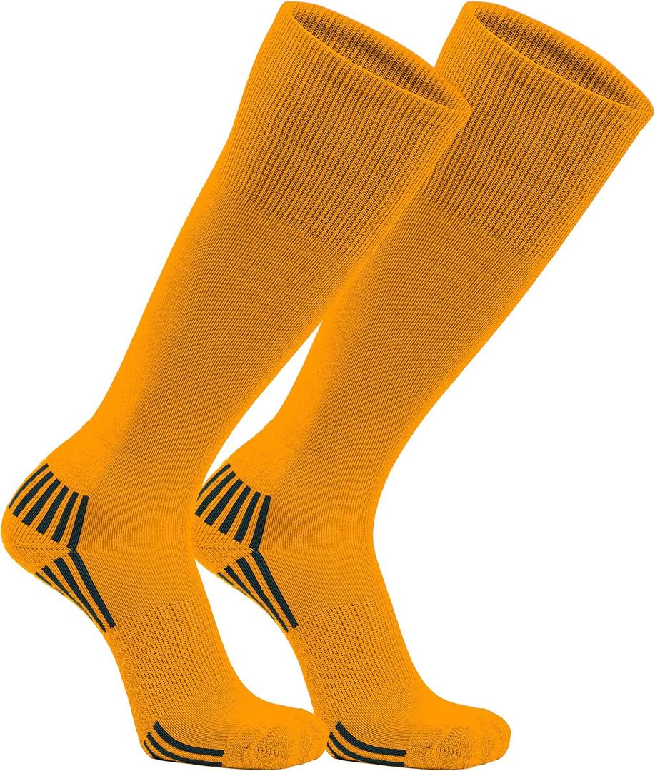 2 x Franklin Sports Youth Baseball + Softball Socks - Baseball + Softball Knee Socks for Kids - Boys + Girls Tall Sports Socks (Orange) Large