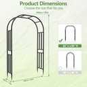 BUKLIYN Garden Arch - 63" L x 95" H Heavy Duty Black Metal Arbor, Length:63in