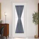 PANOVOUS Grey Sidelight Curtain for Front Door, French Door Curtain Blackout for Glass Window, Door Curtain Panels 72 inch Length with Tiebacks 25x72 (One Panel)