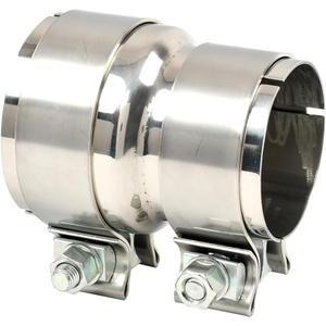 Polished Stainless Steel 2.5" ID to 3" ID Exhaust Adapter With Clamps,ID 2-1/2 Inch to ID 3 Inch Exhaust Reducer Connector Pipe/W Clamps, 4'' Length Exhaust Coupler,Universal Fitment