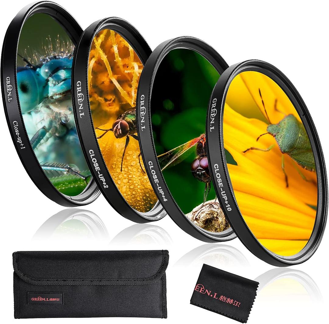 82mm Close-up Filter Set(+1,+2,+4,+10), Professional Macro Filter for Camera Lens