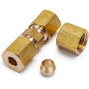 LTWFITTING 3/16 OD Brass Compression Union,Sleeve Ferrule,Nut Sets (Pack of 130)