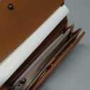 GOIACII Women's Wallet RFID Blocking Long Clutch Ladies Purse Vegan Leather Embossed Flower Brown