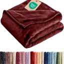 Fleece Blanket Full Size - Ultra-Soft Flannel Fleece Blanket - Burgundy | Soft, Warm, Outdoor Picnic Blanket for Camping, Travel, Lightweight, Cozy, Anti-Static, Home Decor Gifts for Men & Women
