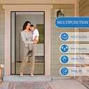 Magnetic Screen Door Left Right Side Opening Upgraded PET Mesh Greater Than Fiberglass and Polyester,Keep Bugs Out,Pet & Kid Friendly,Suitable for Sliding Doors,Patio French Doors-74" X 98"