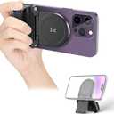 JJC Magnetic Phone Camera Grip Handle with Wireless Shutter Remote, Magsafe Camera Handle Bluetooth Bracket for iPhone Android Smartphone with 1/4 Tripod Screw for Video Photo Shooting (Black)