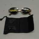 livho Retro Polarized Sunglasses - UV400 Protection, Oval Shape, Metal Frames - Matching Soft Case Inlcuded