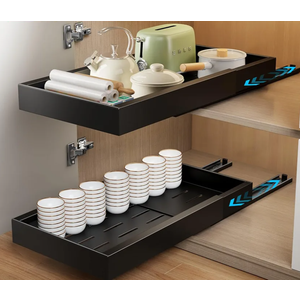 Pack Of 1 SpaceZen Pull Out Cabinet Organizer Black 12x16.5x2.5 