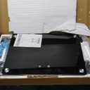 FITUEYES Mobile TV Stand with Wheels for 32-65Inch TV Screens, Rolling Floor Stand with Mount, Black Tempered Glass Base & Wire Management, Holds 66 lbs