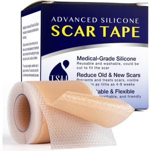 Silicone Scar Tape for Surgical Scars: Advanced Silicone Scar Sheets - Reduces The Appearance of Scars from C-Section, Surgery, Burns, Keloid and Stitches - Made with Silicon and Collagen 4 x 150cm