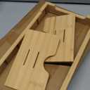 Pots and Pans Organizer Under Cabinet, Cutting Board/Baking Sheets Storage Rack, Adjustable Bamboo Pot Lid Holder, Pot Lid Organizer Inside Cabinet, Pot and Pan Organizers(Natural)