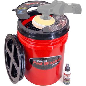 GRIT GUARD Universal Pad Washer Kit - Polishing Pad Cleaner Compatible with Dual Action Rotary and Orbital Polisher Foam, Wool, Microfiber, Felt Disc