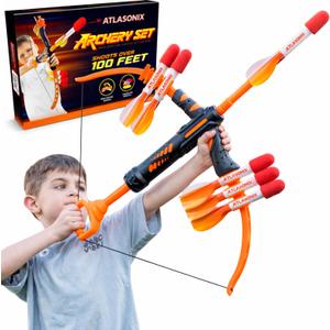 Atlasonix Bow and Arrow - Bow and Arrow for Kids | Outdoor Archery Shooting Toy for Boys and Girls Ages 4-12, Fun Outdoor Games for Boys Age 8-12 Birthday