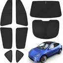T TGBROS Windshield Sun Shade for Tesla Model Y 2020-2024(Not for Juniper) Car Window Shades Thicken UV Block and Blackout Privacy Foldable Sunshades 8PCS Keep Cool Sun Visor Covers
