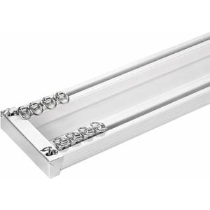 ZSHINE Heavy-Duty Curtain Conjoined Double Track rails Ceiling Mounting for Living Room Bedroom Room Divider (White 13.1ft)