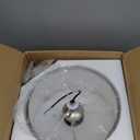 BUXVRCS Semi Flush Mount Ceiling Light Fixture, 3-Light Drum Lighting Fixtures, Hallway Light Fixture Ceiling Mount with Fabric Shade, Close to Ceiling Light for Bedroom Bathroom (Brushed Nickel)