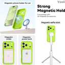 Vooii Magnetic for iPhone 17 Pro Max Case, Compatible with Magsafe (Premium Liquid Silicone) (Integrated Camera Control Button) Full Body Protective Anti-Scratch Microfiber Lining, Fluorescent Green