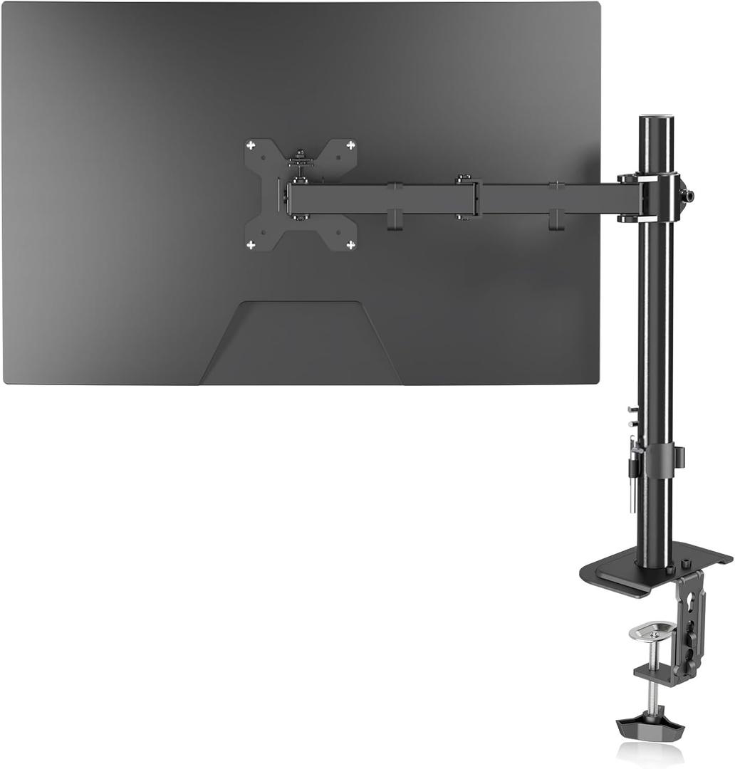 Suptek Single LED LCD Monitor Desk Mount Heavy Duty Fully Adjustable Monitor Stand for 1 / One Screen up to 27 inch (15.75" Tall, Black)