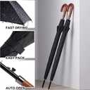 Silkfly 12 Pcs 48'' Auto Open Stick Umbrella for Rain Black