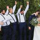 Suspenders for Men 1.4 Inch Wide Men's Suspenders with 4 Strong Clips X Back Heavy Duty Suspender Adjustable Elastic (Black)