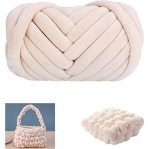 Moon Waves Chunky Yarn for Arm Knitting Crochet Making Blanket Pets House(Light Brown) (Light Brown)