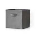 Cara Fabric Cube Storage Box , Large, Grey