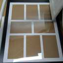 4x6 Photo Collage Frame 8 Openings Wooden, 13.5x17.5 Multi Picture Frame Collage Wall Decor, Black Frame with White Mat, Solid Pine Wood