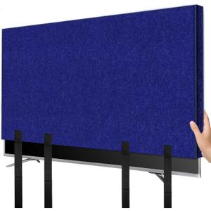 TV Cover for Moving 60"-65" Flat Screens Dust & Anti-Scratch TV Screen Protector Cover with Bottom Strap for Moving, Painting, Renovation, Pet Scratch Prevention & Furniture Protection Blue