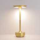 Elegant Rechargeable Dimmable Waterproof Metallic Touch LED Cordless Table Lamps for Stylish Homes and Upscale Restaurants - Portable, USB-C Charging, Perfect for Indoor/Outdoor (Gold)