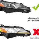 LED Projector Headlights Assembly Pair for 2018 2019 2020 2021 2022 2023 2024 Toyota Camry L/LE/SE Headlamps Head Lights Replacement Driver and Passenger Side,Chrome Housing Amber Reflector