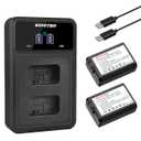 NP-FW50 Battery 2-Pack and Dual Port Charger for Sony ZV-E10, Alpha 7, A7, A7II, A7RII, A7SII, A7S, A7S2, A7R, A7R2, A5000, A6400, A6500, A6300, A6000, NEX-3, NEX-5 Camera
