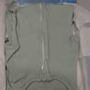 ZIGJOY Baby Transitional Swaddles for Newborns: 0.5 Tog Arms Up Sleep Sack 3-6-12 Months Soft Cotton Shark Fin 2 Way Zipper (2 Pack-green&leaf)