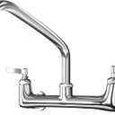 CWM Wall Mount Commercial Sink Faucet 8 Inches Commercial Faucet with 14 Inches Spout