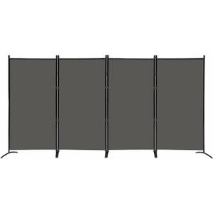 MAYOLIAH 4 Panel Privacy Screen Room Dividers 6FT Tall Portable Office Wall Divider for Rooms Separator 136"x20"x71", Grey