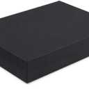 RJ Displays 6 Pack Cotton Filled Matte Black Color Paper Cardboard Jewelry Necklace Bracelets Watch Gift and Retail Boxes Size 7 1/8" x 5 1/8" x 1 1/8" Inch (Matte Black)