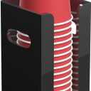 Disposable Coffee Cup Dispenser with Handles, Countertop or Wall Mount Hot/Cold Drink Cup and Lid Holder - Bathroom/Kitchen/Office Acrylic Cup Lid Storage Organizer (1 Compartment, Black)