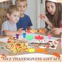 Epakh 192 Pcs Fall Thanksgiving Party Favors Classroom Gifts Friendsgiving Goodie Bags Carnival Day Prizes Pumpkin Turkey Pencils Notepads Stamps Bulk for Autumn Themed Stationery Rewards Set (Fall)