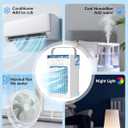 Portable Air Conditioners, Air Cooler Evaporative Personal Mini AC with Remoter, 4 Wind Speed, 2-4-6H Timer, 2 Modes, Colorful Night Light, Portable AC for Room, Car, Bedroom, Office, Outdoor